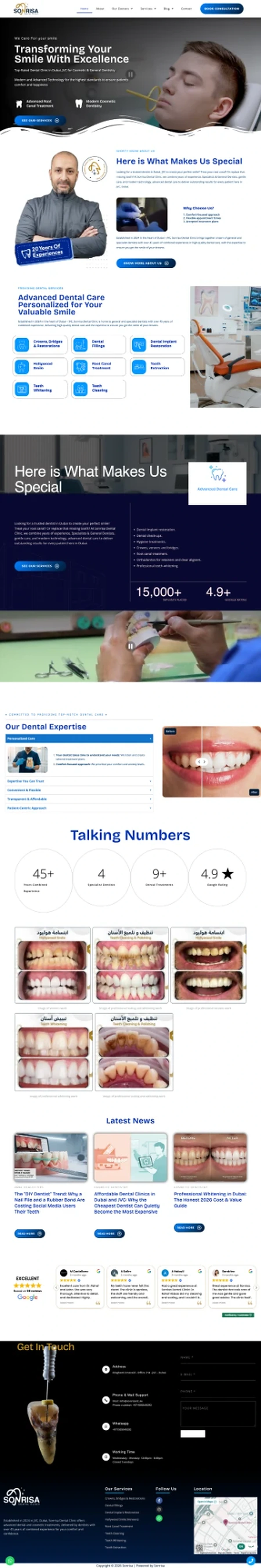 Sonrisa Dental Clinic website